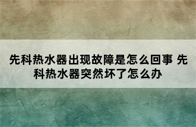 先科热水器出现故障是怎么回事 先科热水器突然坏了怎么办